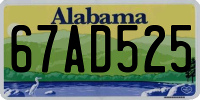 AL license plate 67AD525