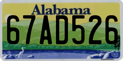 AL license plate 67AD526