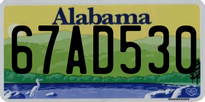 AL license plate 67AD530