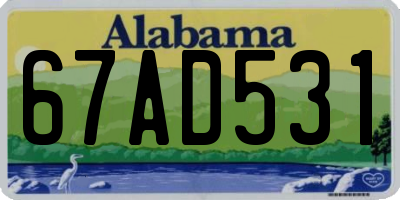 AL license plate 67AD531