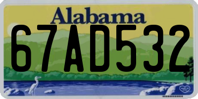 AL license plate 67AD532