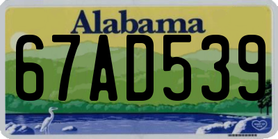 AL license plate 67AD539