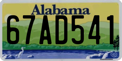 AL license plate 67AD541