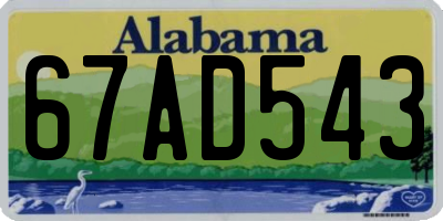 AL license plate 67AD543