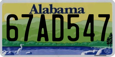 AL license plate 67AD547