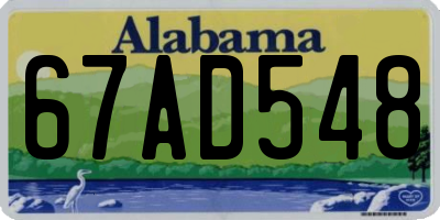 AL license plate 67AD548