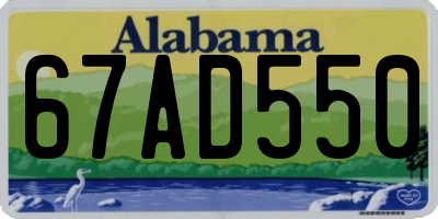 AL license plate 67AD550