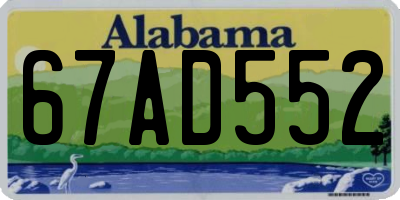 AL license plate 67AD552