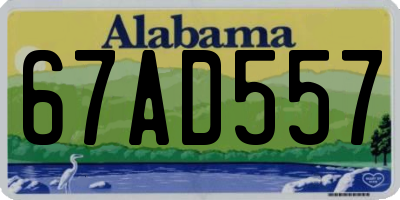AL license plate 67AD557