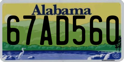AL license plate 67AD560