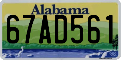 AL license plate 67AD561