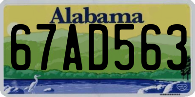 AL license plate 67AD563