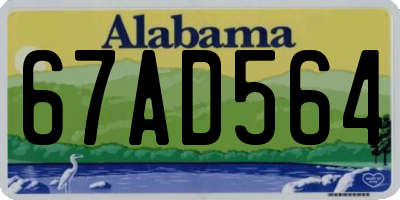 AL license plate 67AD564