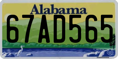AL license plate 67AD565