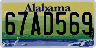 AL license plate 67AD569