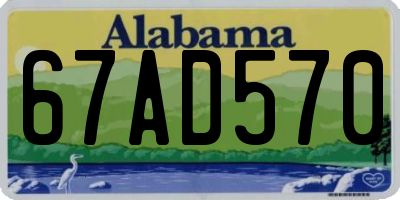AL license plate 67AD570