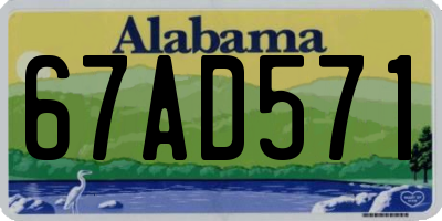 AL license plate 67AD571