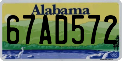 AL license plate 67AD572