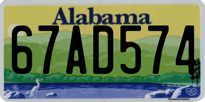 AL license plate 67AD574