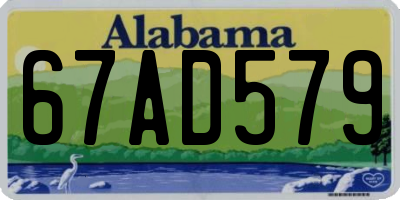 AL license plate 67AD579
