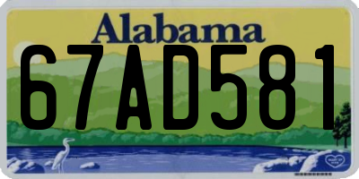 AL license plate 67AD581