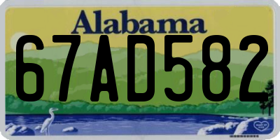 AL license plate 67AD582