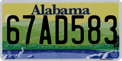 AL license plate 67AD583