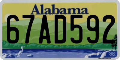 AL license plate 67AD592