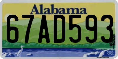 AL license plate 67AD593