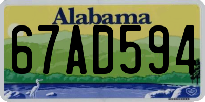 AL license plate 67AD594