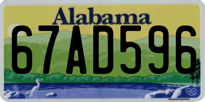 AL license plate 67AD596