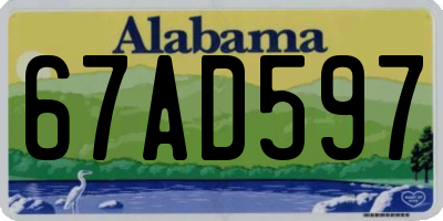 AL license plate 67AD597