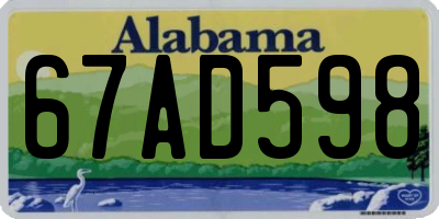 AL license plate 67AD598