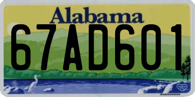 AL license plate 67AD601