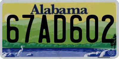 AL license plate 67AD602
