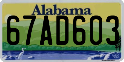 AL license plate 67AD603