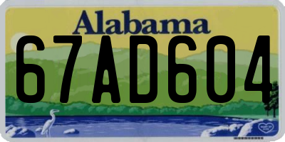 AL license plate 67AD604