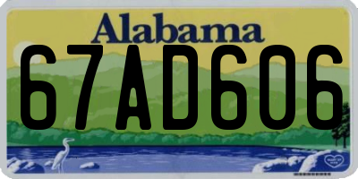 AL license plate 67AD606