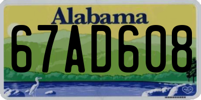 AL license plate 67AD608
