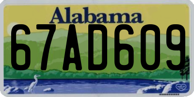 AL license plate 67AD609