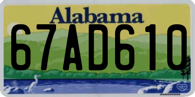 AL license plate 67AD610