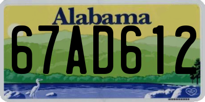 AL license plate 67AD612