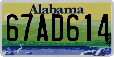 AL license plate 67AD614