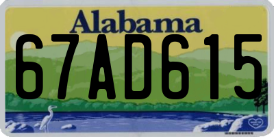 AL license plate 67AD615