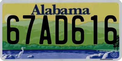 AL license plate 67AD616