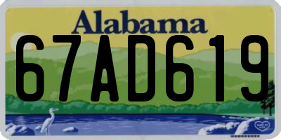 AL license plate 67AD619