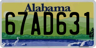 AL license plate 67AD631