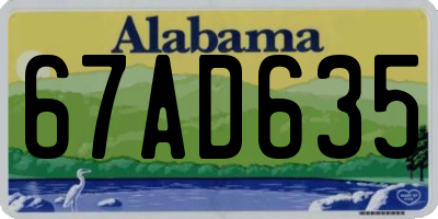 AL license plate 67AD635