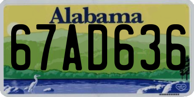 AL license plate 67AD636