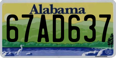 AL license plate 67AD637